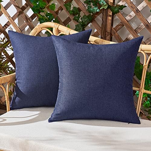 Woaboy Set of 2 Waterproof Throw Pillow Covers for Outdoor Use