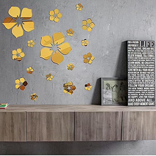 Philbinden Gold 3D Flower Mirror Wall Decor