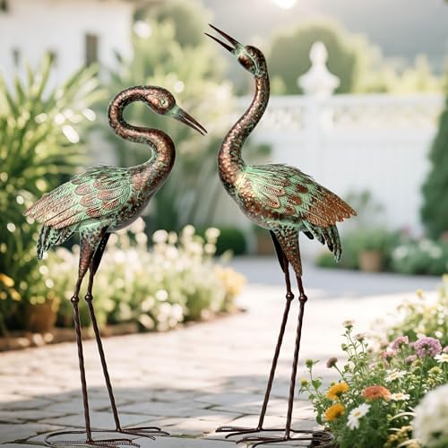 Shorayn Blue Heron Sculptures Outdoor Garden Statues