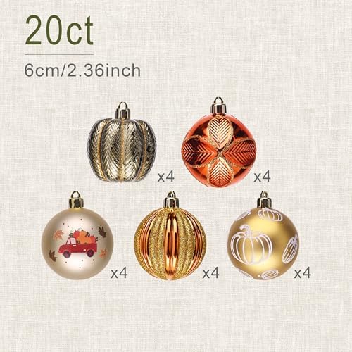 DECOR BY HANNAH Fall Harvest Tree Decorations 20ct