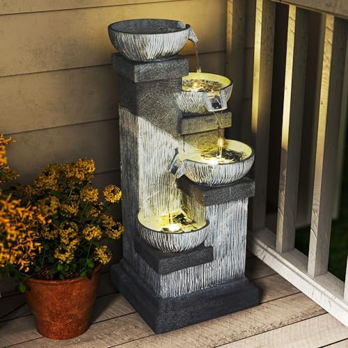 Outsunny 335 Inch Tall Freestanding Water Fountain with LED Lights