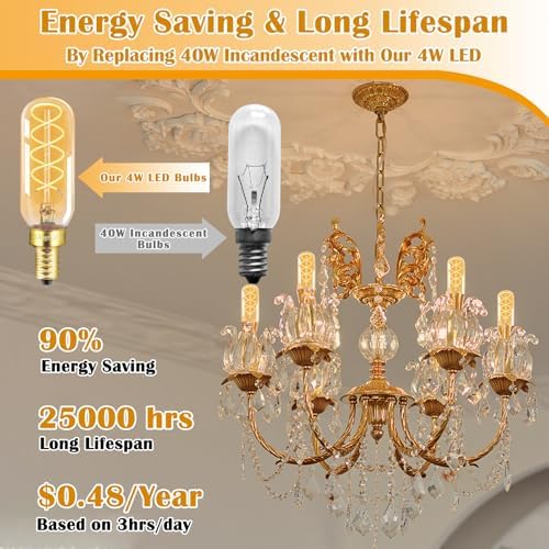 Dimmable E12 LED Candelabra Bulbs 40W Equivalent 6 Pack
