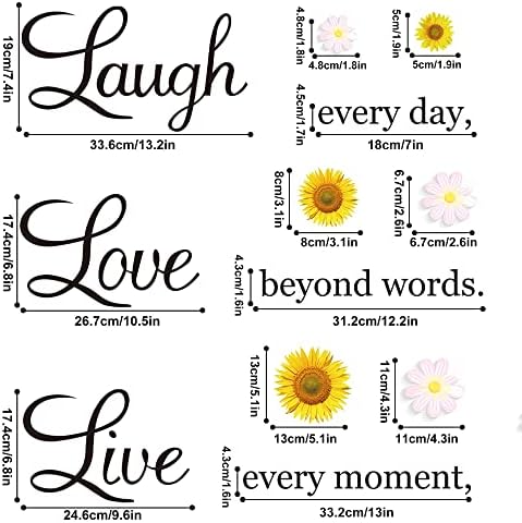 Nspirational Quotes Wall Stickers with Sunflower and Daisy Designs