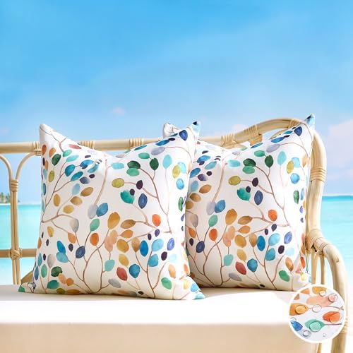 Wosendy Waterproof Throw Pillow Covers 18x18 Set of 2 Mustard Yellow