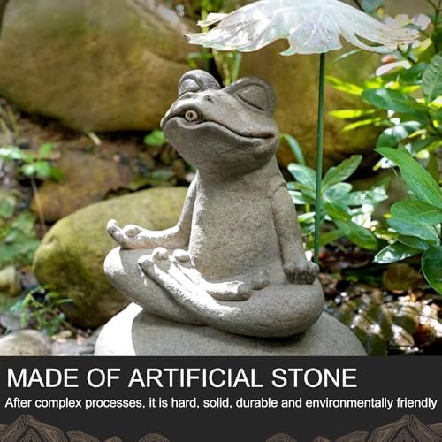 Pond Spitter Resin Frog Water Fountain Decor Gray