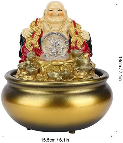 CHICIRIS Tabletop Waterfall Fountain Gold for Home Office