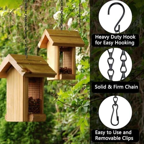 26 Inch Hanging Chain with Hooks 8 Pack Black