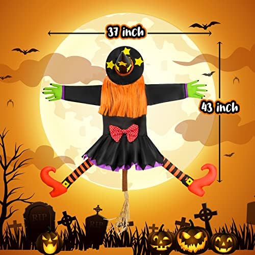 Crashing Witch Halloween Decor Outdoor Yard Statue
