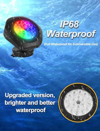 CREPOW RGB Underwater Pond Lights Set of 12