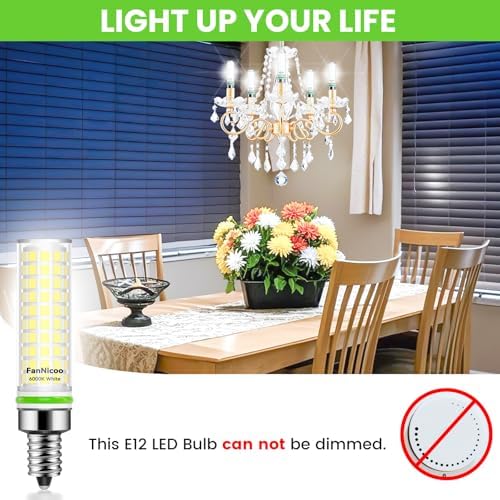 FanNicoo E12 LED Bulb 10W 6000K Cool Daylight White 5Pack