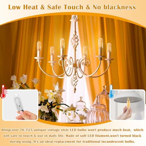 Dimmable E12 LED Candelabra Bulbs 40W Equivalent 6 Pack