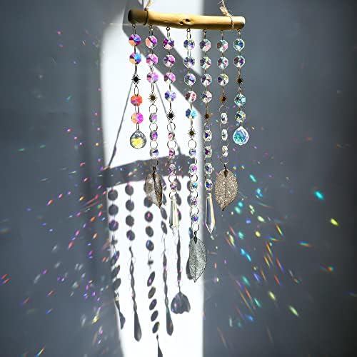 HDCRYSTALGIFTS Rainbow Wind Chimes Window Suncatcher Mobile