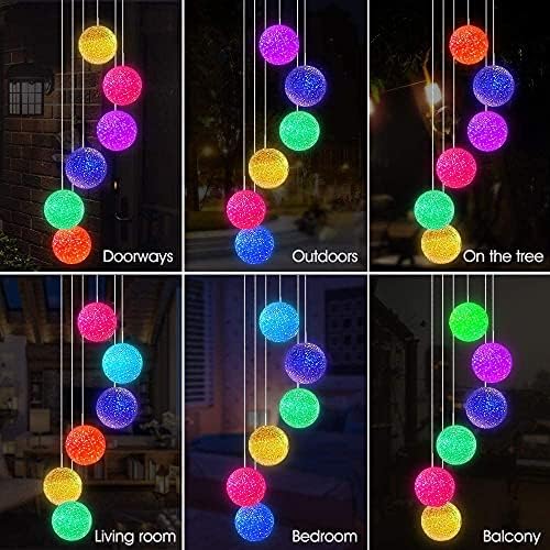 Color Changing Solar Wind Chime with Crystal Balls