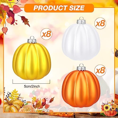 Tigeen 24 Pcs Fall Pumpkin Hanging Tree Ornaments