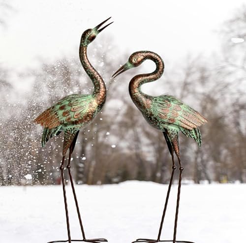 Shorayn Blue Heron Sculptures Outdoor Garden Statues