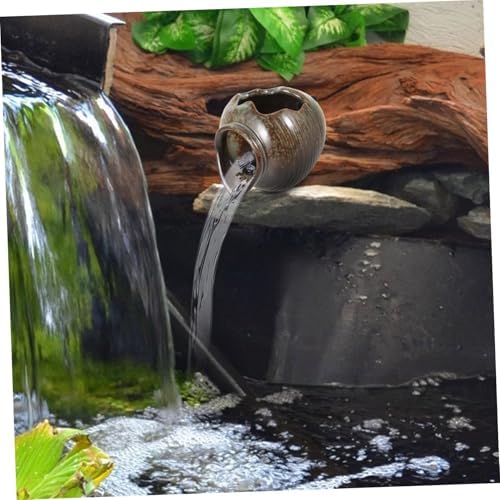 TOYANDONA Compact Ceramic Spitter Fountain for Garden Decor