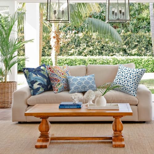 Melody Elephant Outdoor Throw Pillows Set of 2 20x20 Inch Paisley Multi