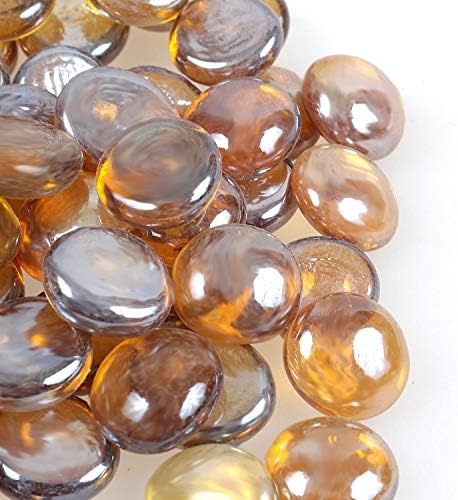 Shiny Stone Light Amber Fire Glass Marbles 17-19mm