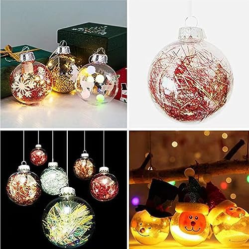 Clear Plastic Ball Decor Set of 12 DIY Christmas Balls