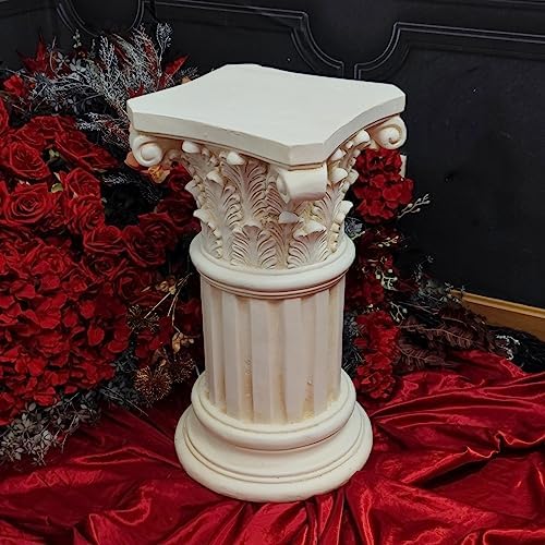 White Magnesium Oxide Athena Corinthian Column with Stand Base
