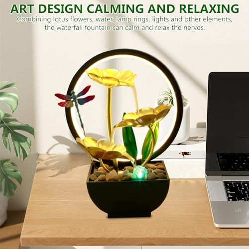 USB Powered Tabletop Fountain with LED and Humidifier Function