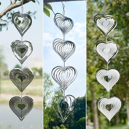 Metal Bird Deterrent Wind Spinners for Garden Decor