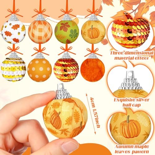 Riceshoot 24 Pc Fall Ornament Set for Tree Decor