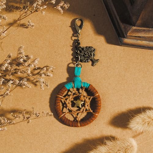 Retro Style Handmade Macrame Dream Catcher with Tree of Life Accessories