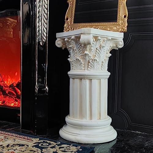White Magnesium Oxide Athena Corinthian Column with Stand Base