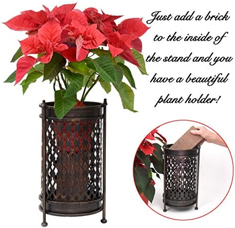 Dualplex Antique Style Metal Umbrella Stand 16 Inch Tall