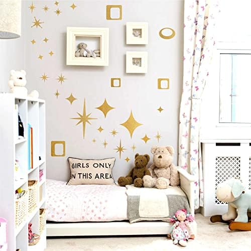Easma Star Wall Decals Geometric Design Peel and Stick Murals