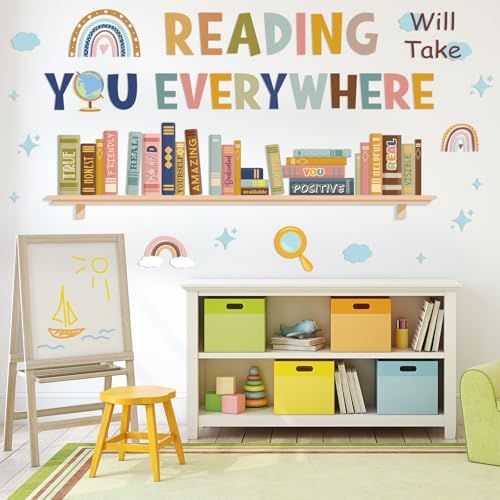 Boho Style Reading Wall Sticker Inspirational Quote Decor