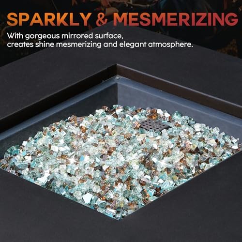 Skyflame 10-Pound Blended Fire Glass for Fire Pit and Fireplace