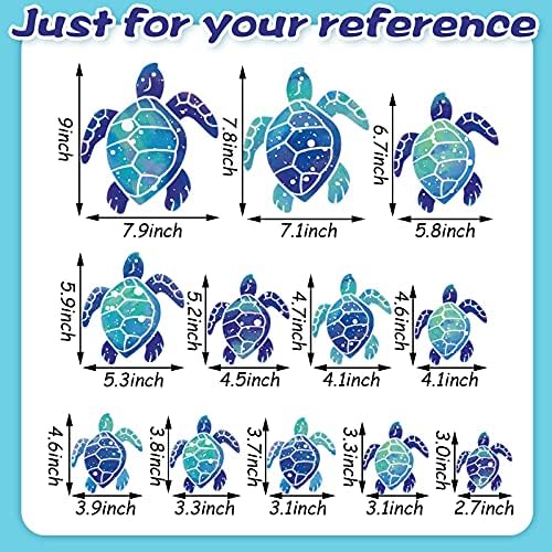 Zonon Sea Turtle Wall Decals Waterproof 24pcs Blue