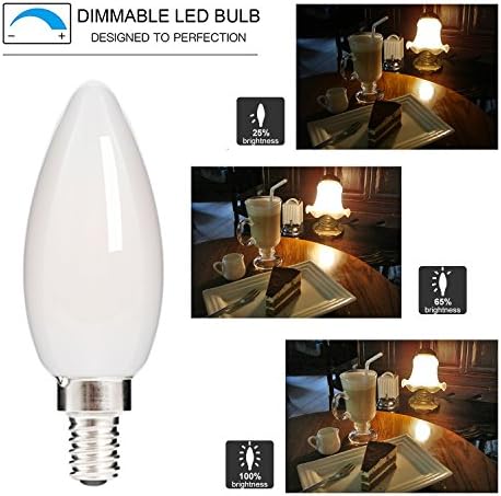 HOLA 45W Dimmable LED Candelabra Bulb 6 Pack
