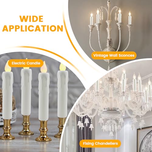 4 Inch Drip Candle Socket Covers 12 Pcs Chandelier Base Sleeves