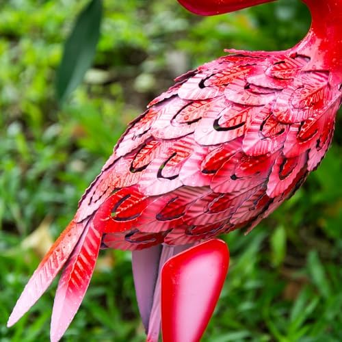 XONOR Red Flamingo Outdoor Statues Set of 2