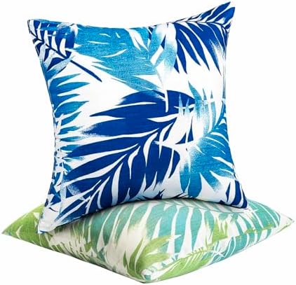 JMGBird 18x18 Inch Waterproof Outdoor Lumbar Pillows Pack of 2