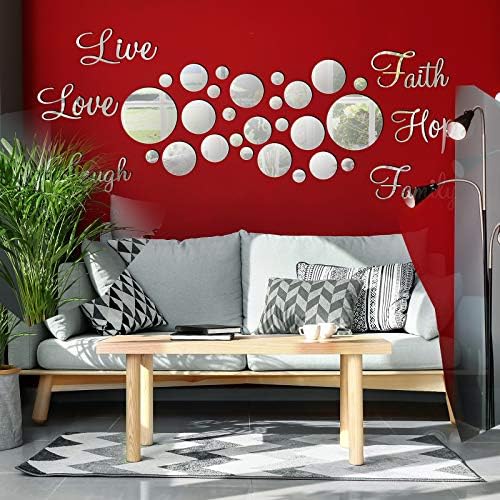 Zonon 3D Acrylic Mirror Wall Decor Stickers