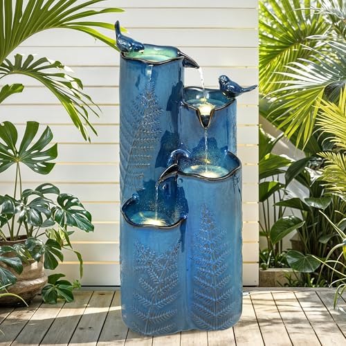 32 Tall Water Fountain Outdoor with LED Light