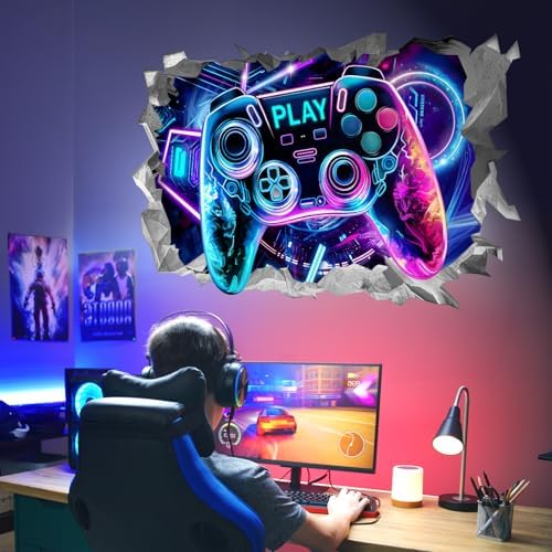 Wondever 3D Game Wall Stickers for Boy Bedroom Playroom