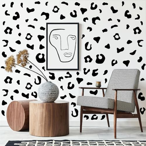 360 Pcs Black Cheetah Stickers for Bedroom Wall Decoration