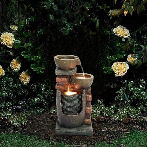 5 Tiered Polyresin Water Fountain for Patio and Garden