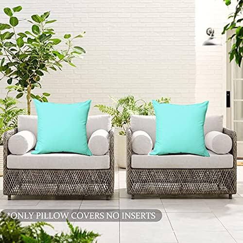 Pack of 2 Waterproof Throw Pillow Covers for Outdoor Use
