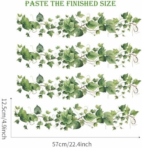4 Pcs Green Leafy Vine Wall Stickers DIY Removable