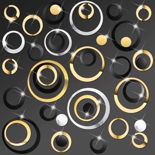 Outus 72 Piece Acrylic Circle Mirror Wall Sticker