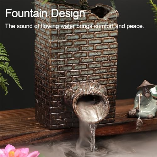 Pond Spitter Ceramic Water Fountain Decor Black