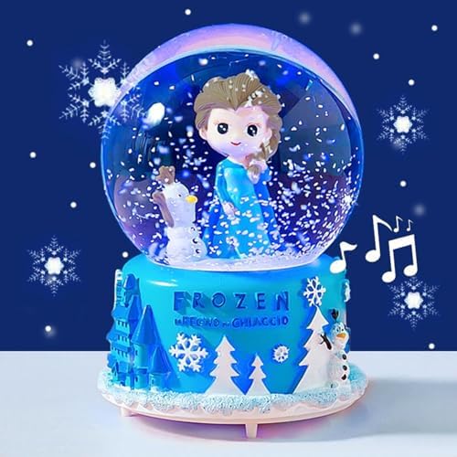 JORMEY Snow Globe with Colorful Lights and Music