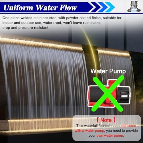 Stainless Steel Waterfall Spillway Kit for Outdoor Ponds and Garden Fountains