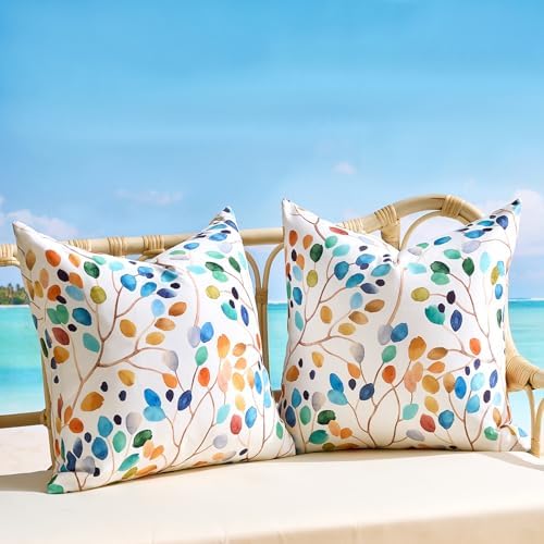 Wosendy Waterproof Throw Pillow Covers 18x18 Set of 2 Mustard Yellow
